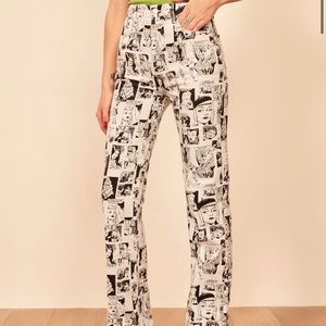 Brand New Reformation Newsprint Jeans